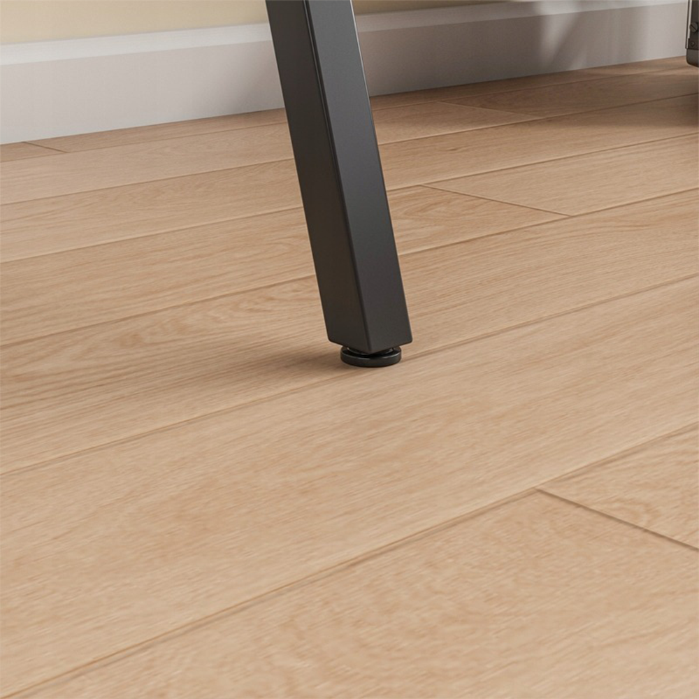 Birou modern 100 cm – blat MDF stejar + metal negru, pentru home office