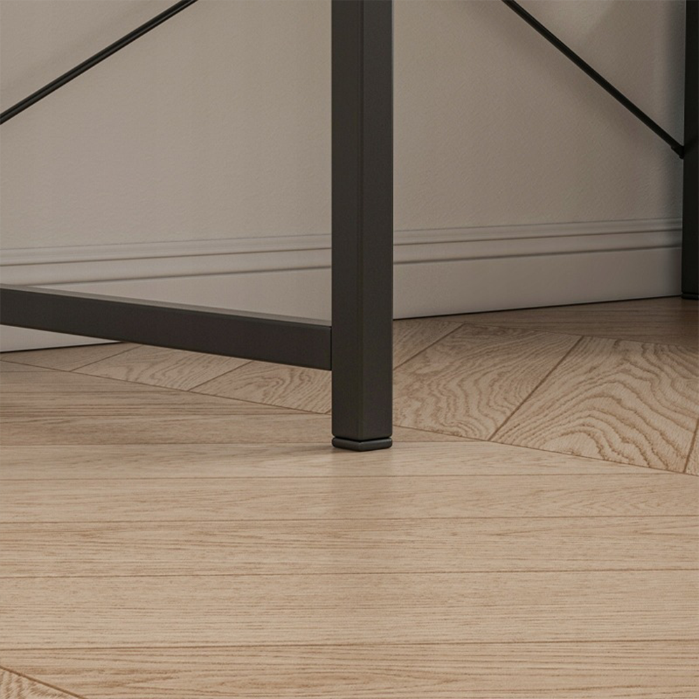 Birou cu rafturi 120 cm – negru, MDF + metal, pentru home office/gaming