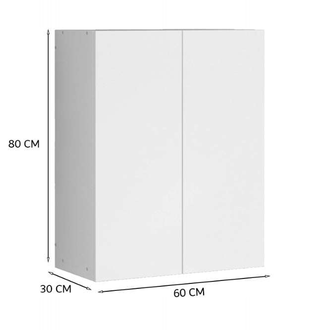 Dulap baie 60 cm – suspendat, alb, cu 3 rafturi