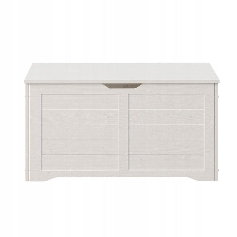 Cufar Mare Depozitare din Lemn pentru Lenjerie, Lada Alba Stil Loft, 100x50x46 cm