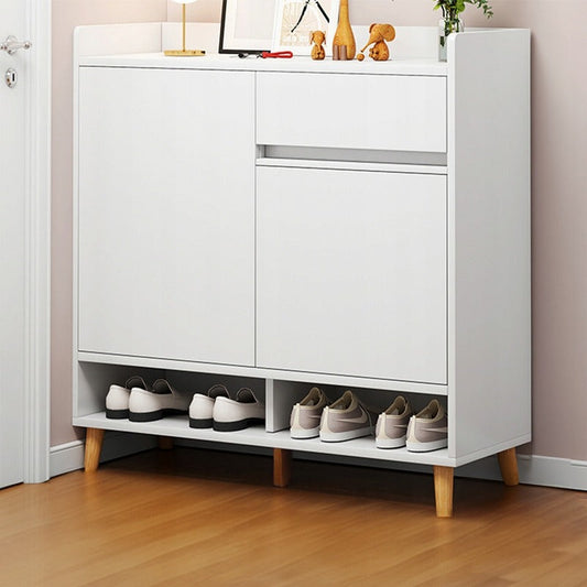 Pantofar Alb cu Sertar 60cm – Comodă Modernă pentru Pantofi fără Mânere