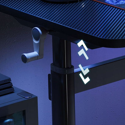 Birou gamer reglabil 120x60 cm – carbon, 61-86 cm, ergonomic