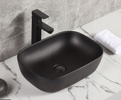 Lavoar negru 46 cm – Rebiko, ceramică premium, modern