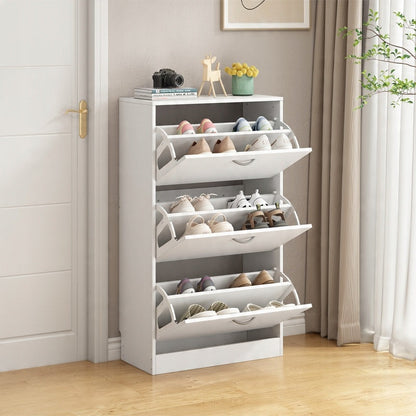 Dulap încălțăminte 110 cm – alb, 3 uși, design modern