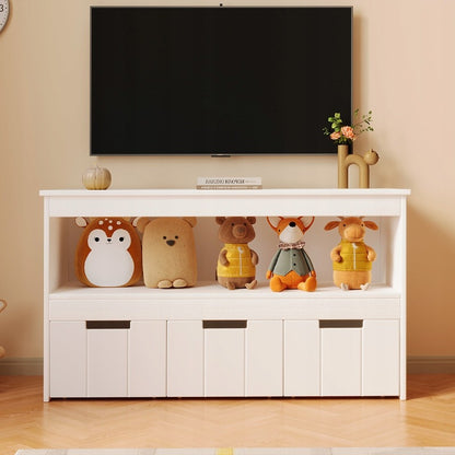 Raft Organizator pentru Jucarii si Carti Copii, Maro Rustic din MDF, 100 cm