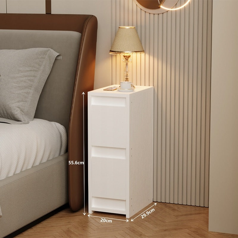 Dulapior de Dormitor si Living Super Slim, Noptiera Alba Latime 20 cm Stil Loft