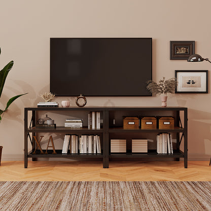 Comoda TV Stil Loft 140 cm, Suport TV Maro Rustic, Depozitare Media pentru Living