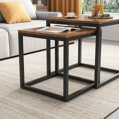 Mese cafea 2 în 1 – rustic + negru, pentru living modern