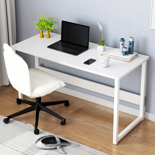 Birou alb 80x37 cm – compact, MDF, pentru spații mici