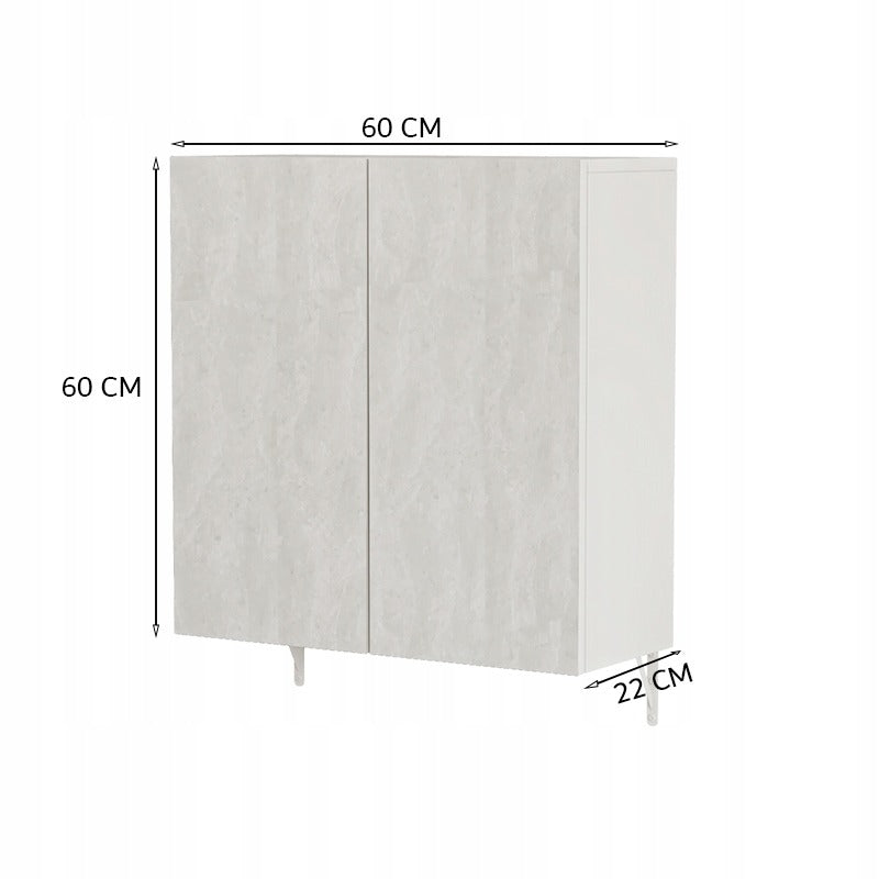 Dulap oglindă baie 60 cm – alb, suspendat, MDF, organizare cosmetice