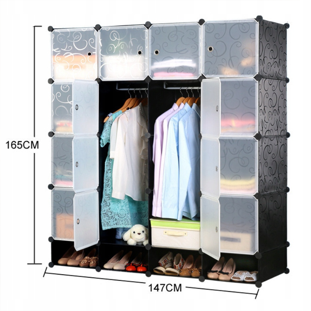 Dulap modular 165 cm – organizator haine și pantofi, ușor de montat