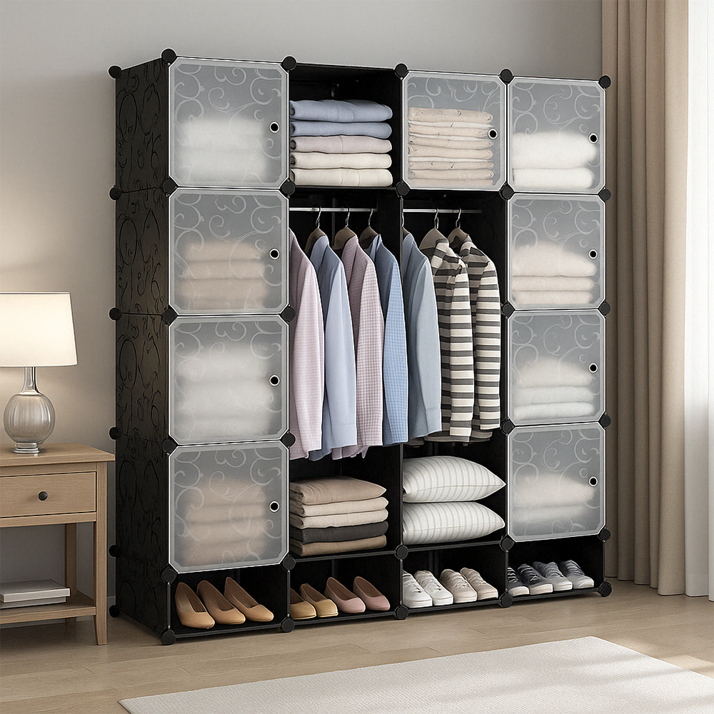 Dulap modular 165 cm – organizator haine și pantofi, ușor de montat