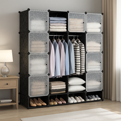 Dulap modular 165 cm – organizator haine și pantofi, ușor de montat