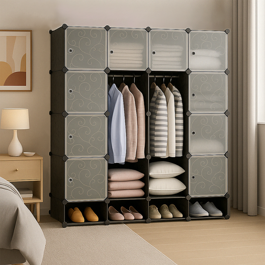 Dulap modular 165 cm – organizator haine și pantofi, ușor de montat