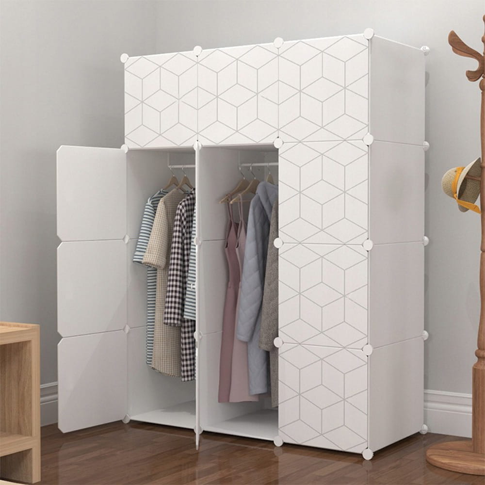 Dulap modular 12 cuburi – 110x147 cm, organizator haine, plastic durabil