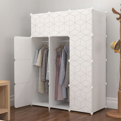 Dulap modular 12 cuburi – 110x147 cm, organizator haine, plastic durabil