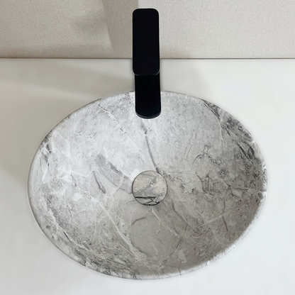 Lavoar baie 42 cm marmură – ceramică, design modern, montaj pe blat