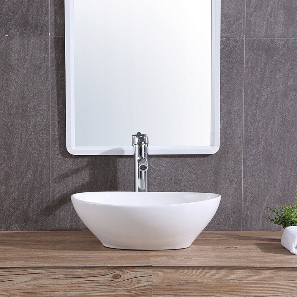 Lavoar Rebiko 42x34 cm – ceramică albă, pentru blat, design modern