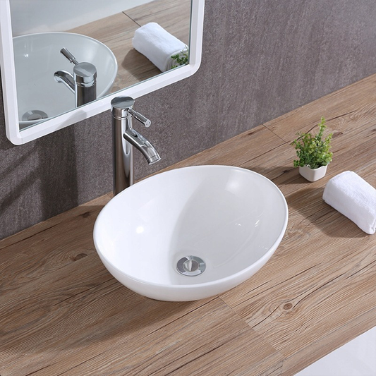 Lavoar Rebiko 42x34 cm – ceramică albă, pentru blat, design modern
