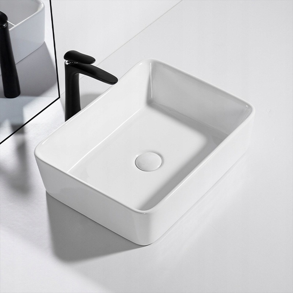 Lavoar Rebiko 49 cm – ceramică albă, elegant, pentru blat
