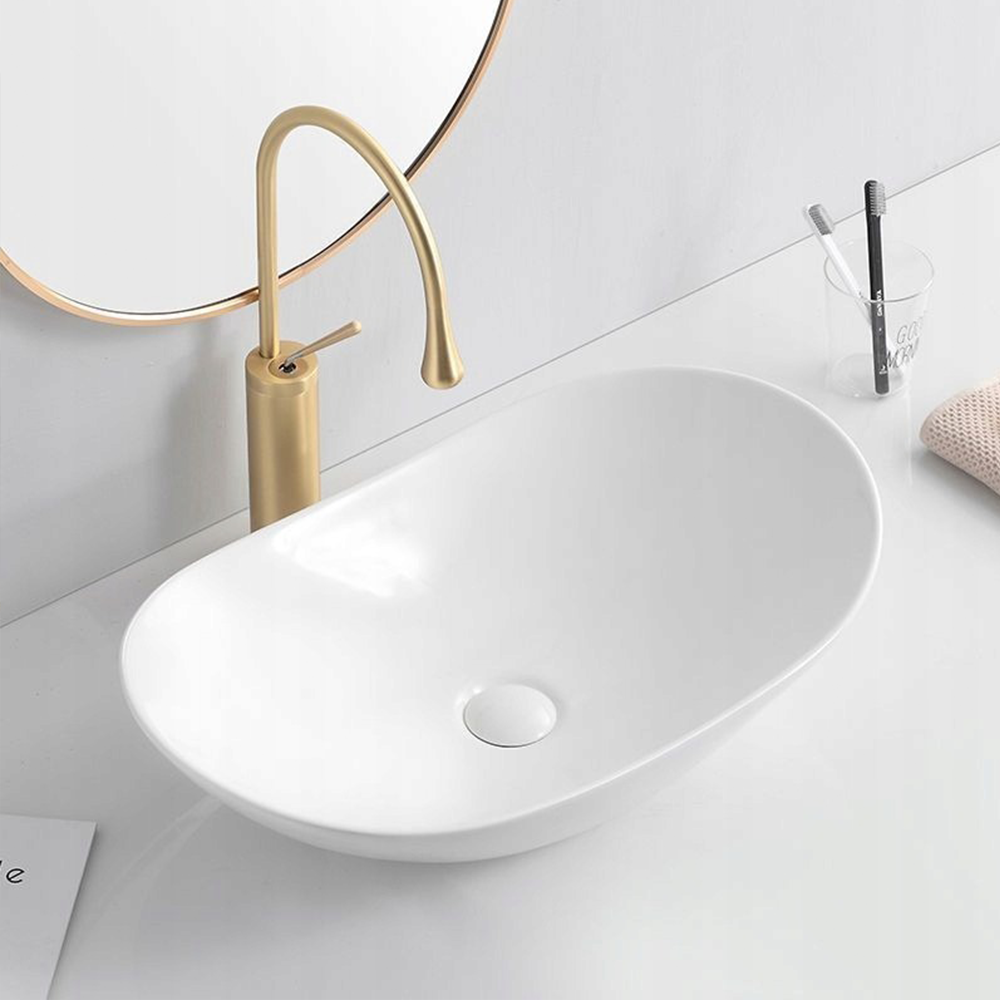 Lavoar ceramic 60 cm – Rebiko, alb, design modern