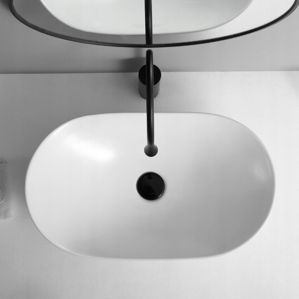 Lavoar ceramic 60 cm – Rebiko, alb, design modern
