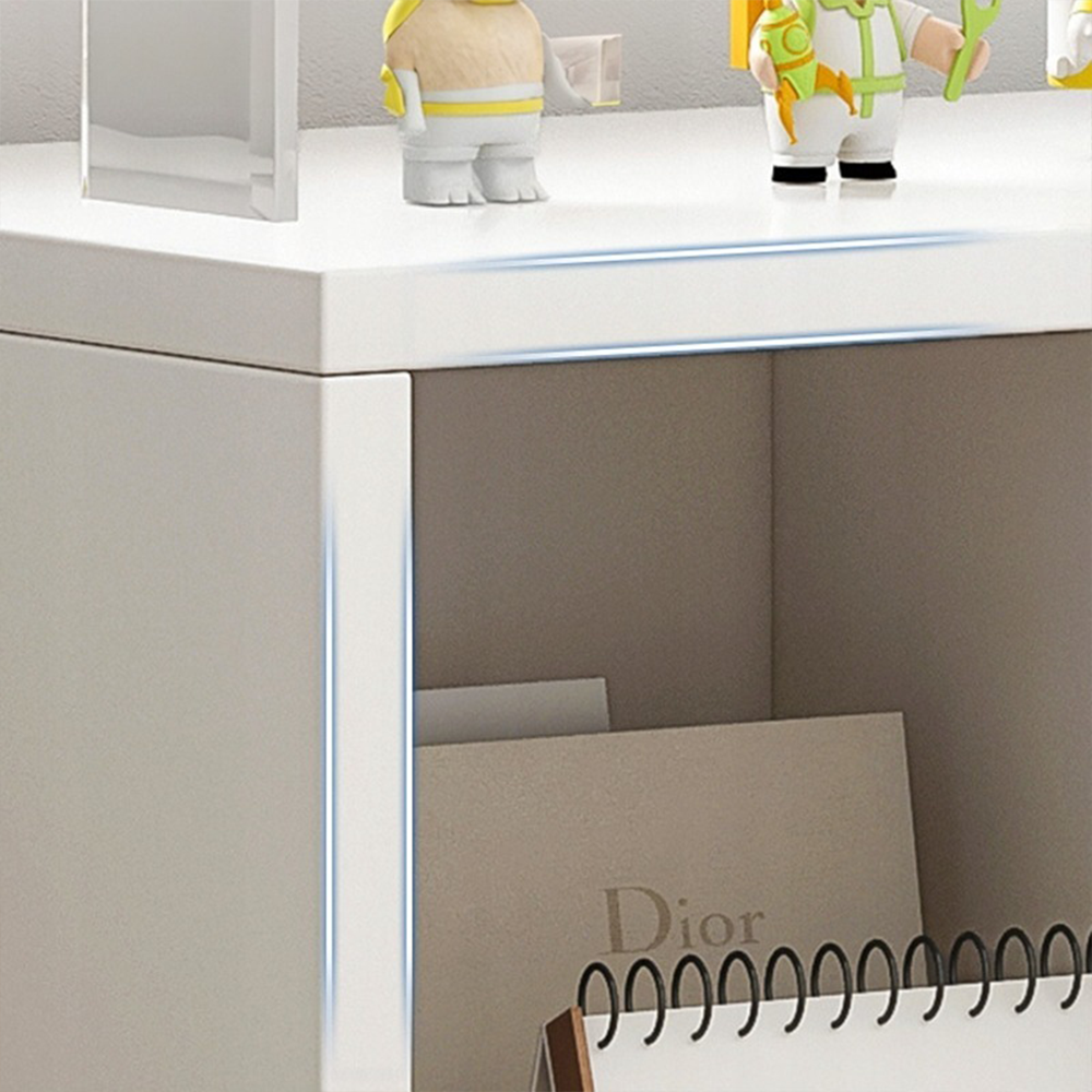 Bibliotecă 6 cuburi 90 cm – albă, MDF, pentru living/birou