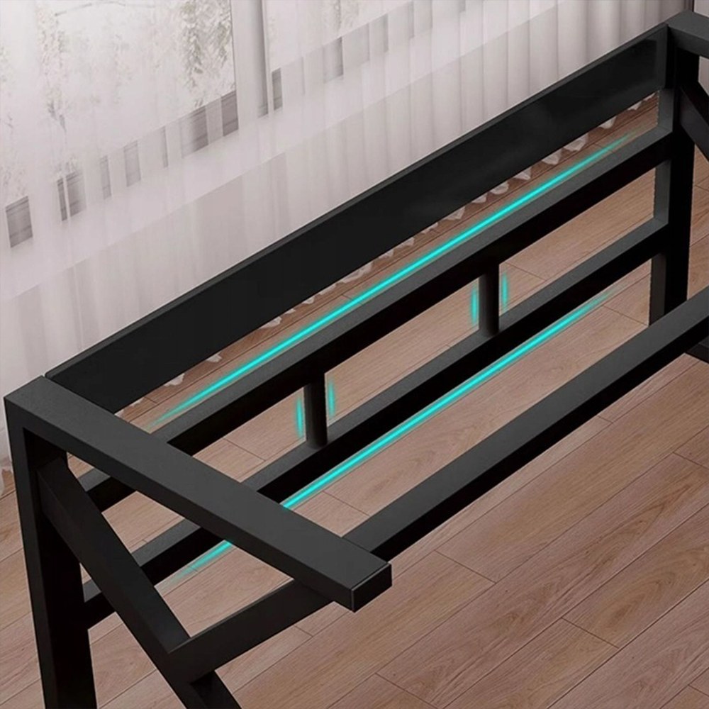 Birou gamer 120x60 cm – negru, MDF, pentru setup complet