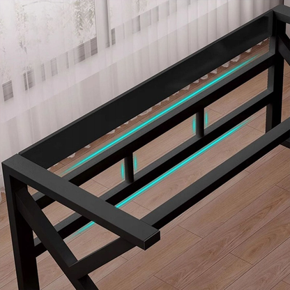 Birou gamer 120x60 cm – negru, MDF, pentru setup complet
