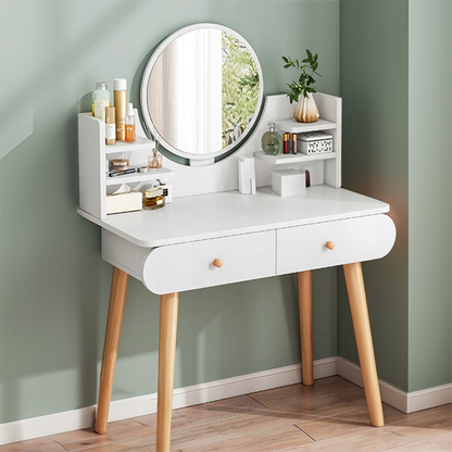 Măsuță toaletă albă 80x40 cm – cu oglindă, design modern
