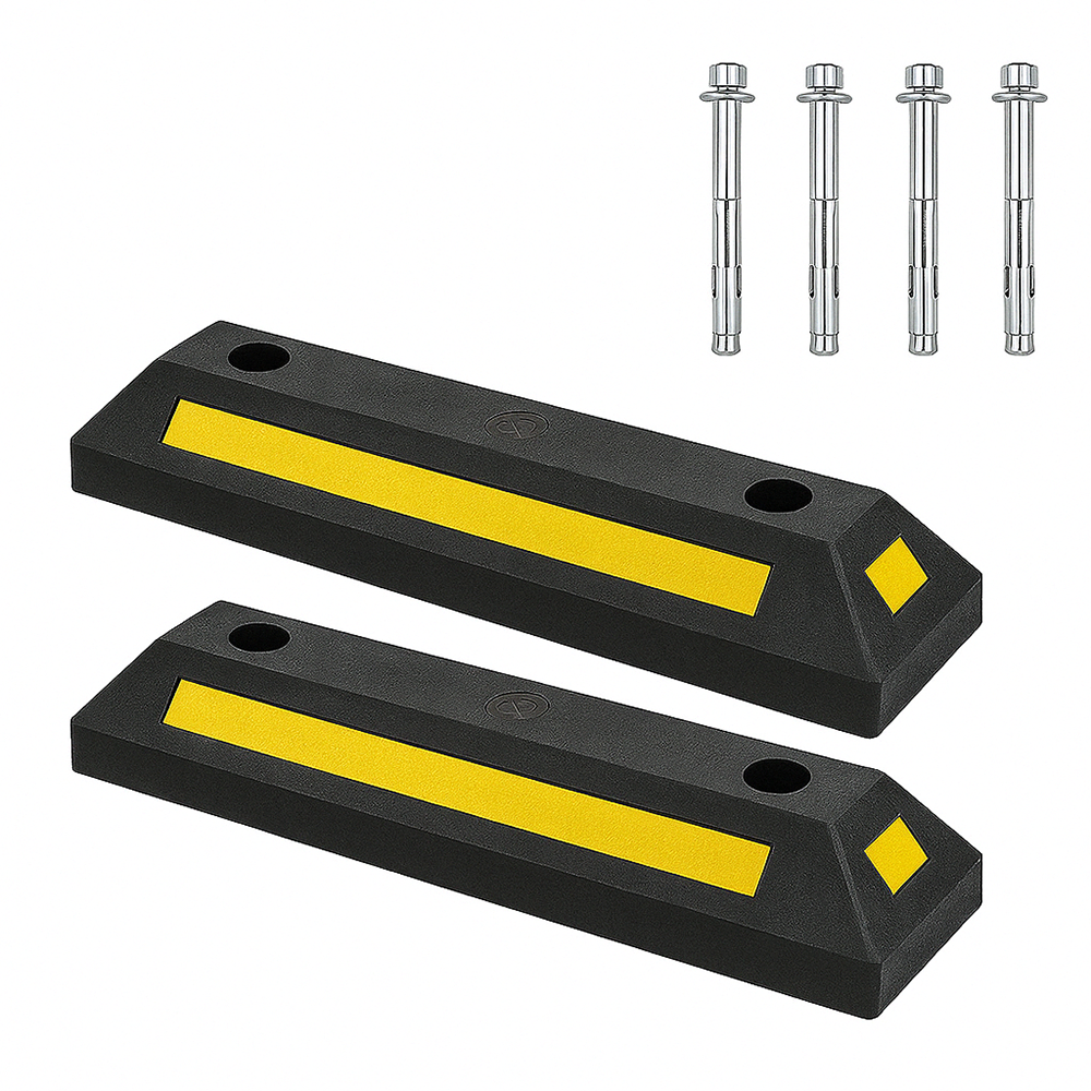 Limitator parcare 54 cm – cauciuc, bandă reflectorizantă, 2 buc