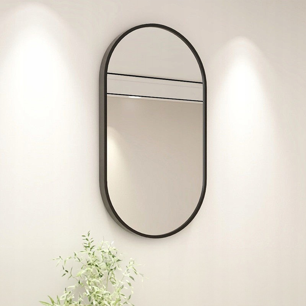 Oglindă rotunjită 75 cm – montaj perete, stil modern/scandinav, decorativă