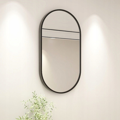 Oglindă rotunjită 75 cm – montaj perete, design modern, pentru baie și hol
