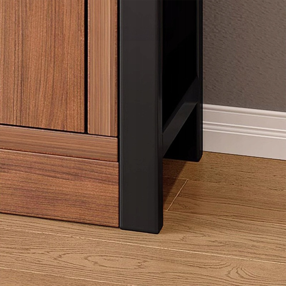 Bibliotecă industrială 190 cm – 5 rafturi + dulap, MDF + metal