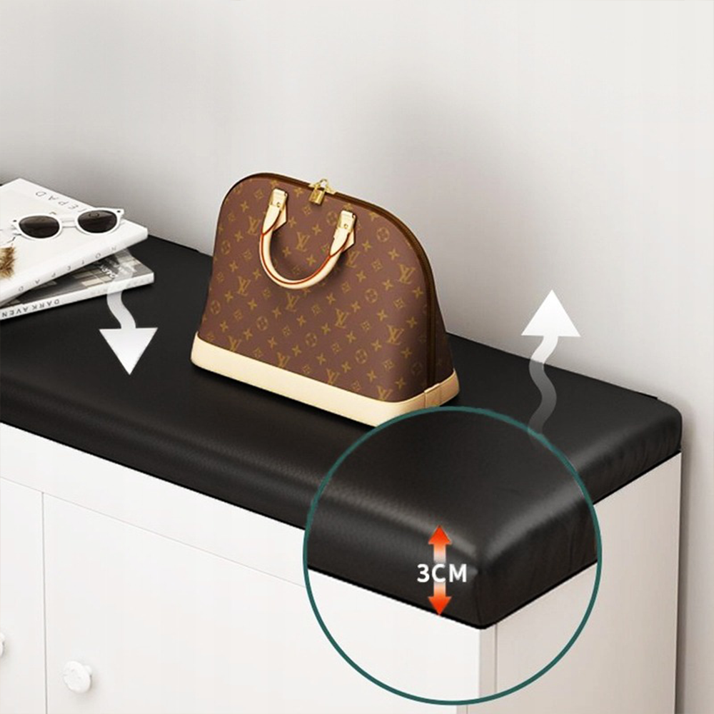 Bancă pantofi compactă 60 cm – alb, MDF, depozitare integrată pentru hol