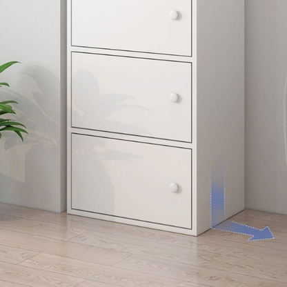 Comodă depozitare albă 78 cm – MDF, 3 polițe, pentru living/dormitor