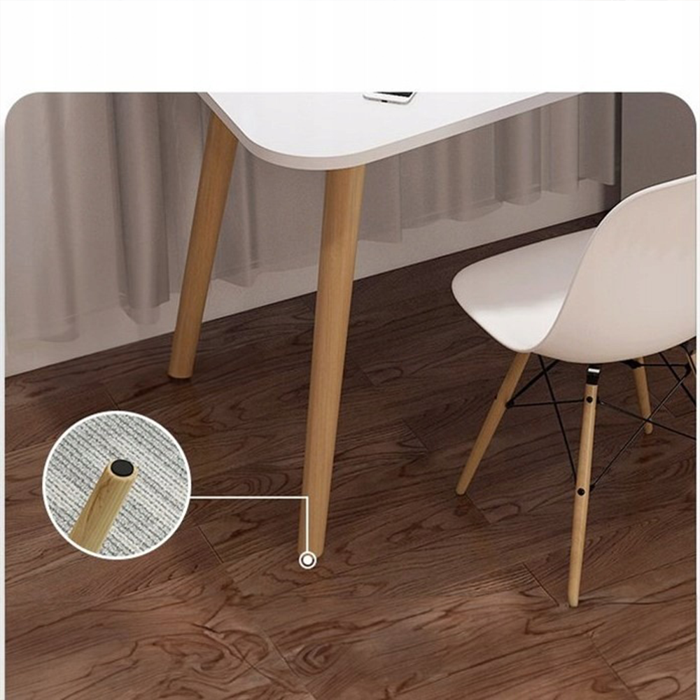 Birou alb 100 cm cu depozitare – sertare + rafturi, MDF, design modern
