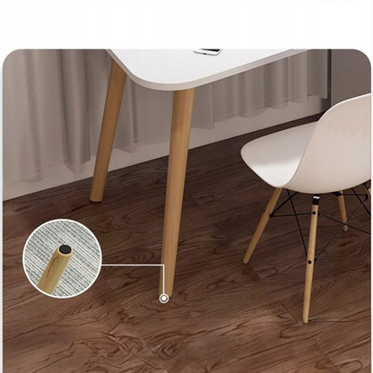 Birou alb 100 cm cu depozitare – sertare + rafturi, MDF, design modern