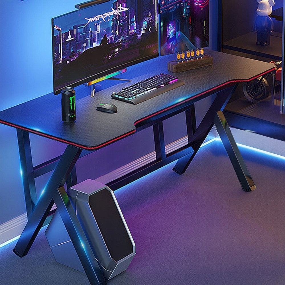 Birou gamer 120 cm negru – MDF + cadru metalic, pentru gaming și home office