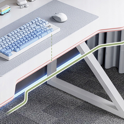 Birou gamer 120 cm alb – MDF, stil modern, pentru gaming și home office
