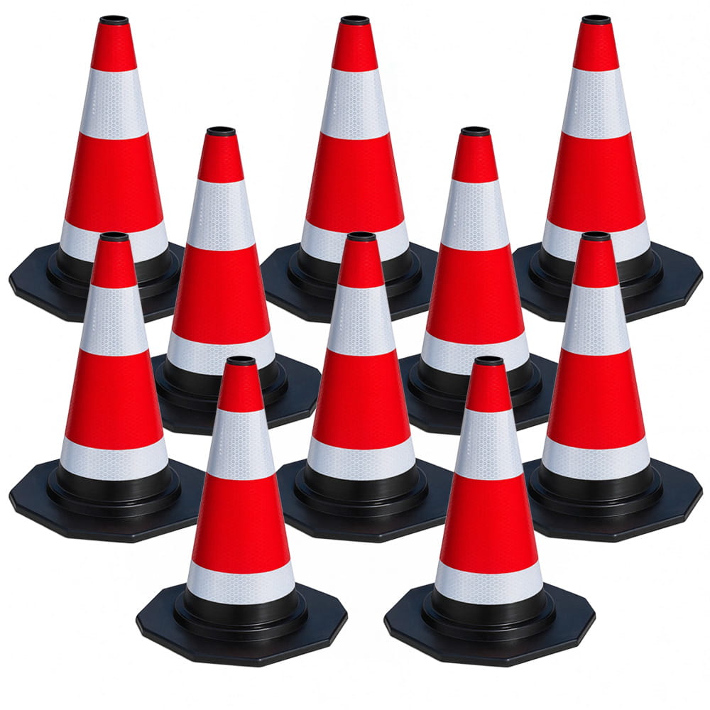 Set 10 conuri avertizare 40 cm – portocalii, plastic flexibil