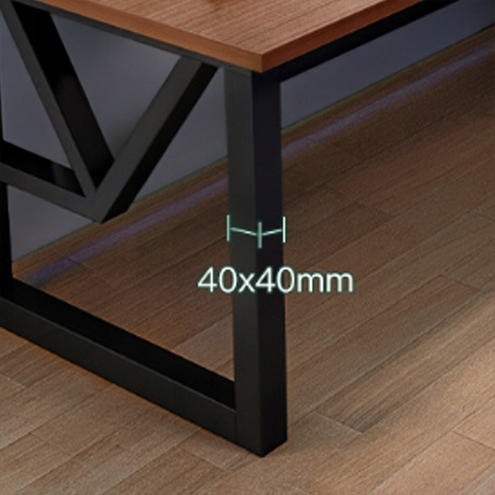 Birou gamer 120x60 cm stejar închis – loft industrial, cu raft, pentru gaming & birou
