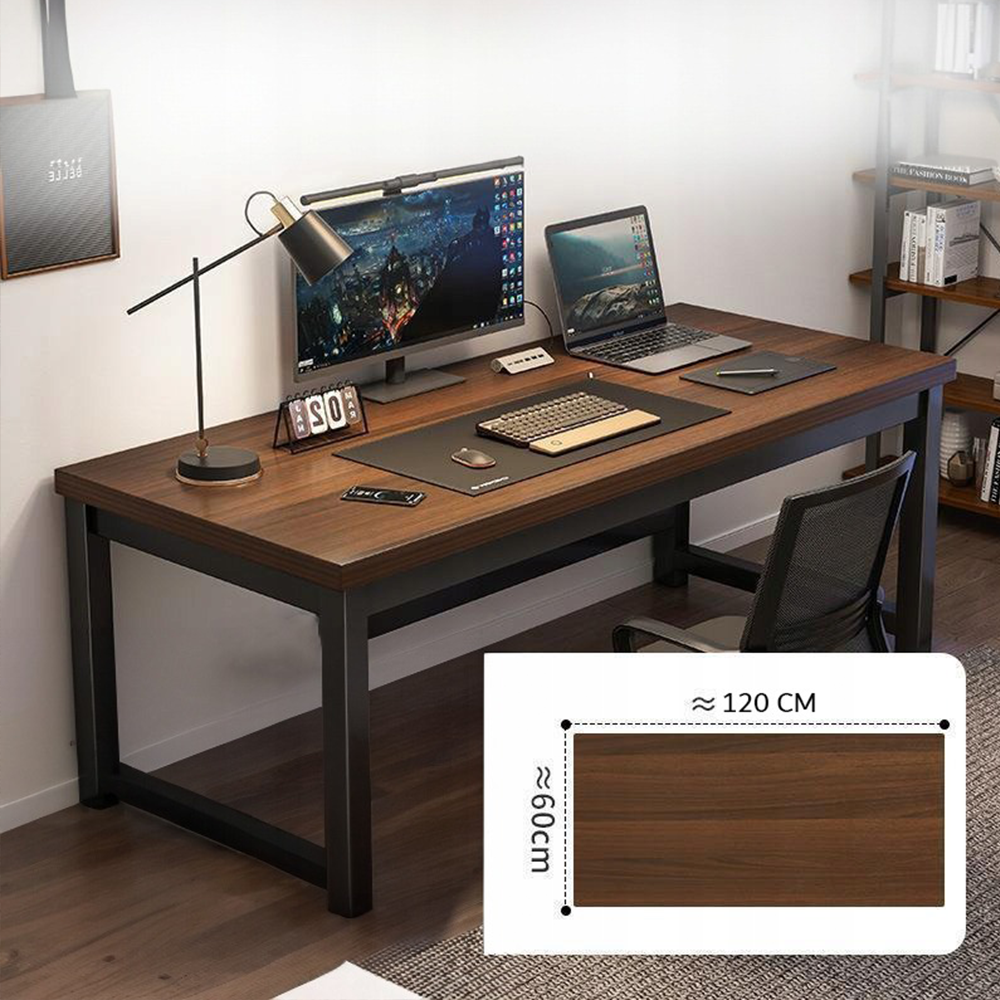 Birou 120x60 cm – MDF + cadru metalic, modern, multifuncțional