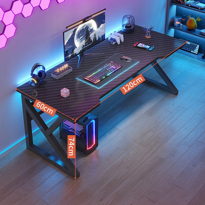 Birou gamer 120x60 cm – efect carbon, stabil, pentru setup complet