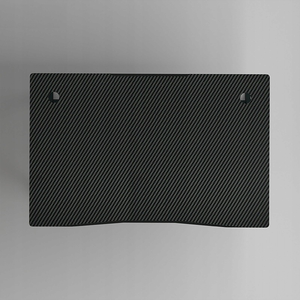 Birou gamer 100x50 cm – negru carbon, MDF + oțel, compact