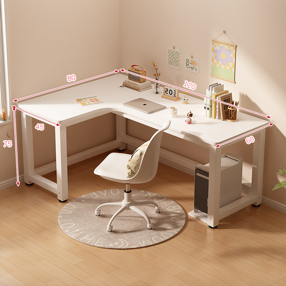 Birou de colț 120 cm – stil industrial, MDF + metal, pentru gaming