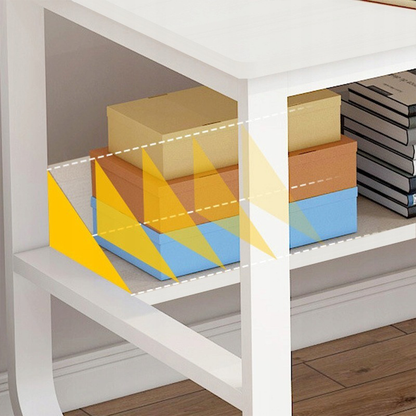 Birou alb 100 cm – cu rafturi, MDF, pentru home office