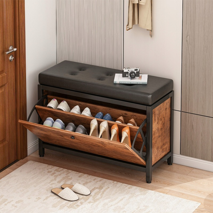 Bancă pantofi cu șezut 80 cm – raft deschis, design modern