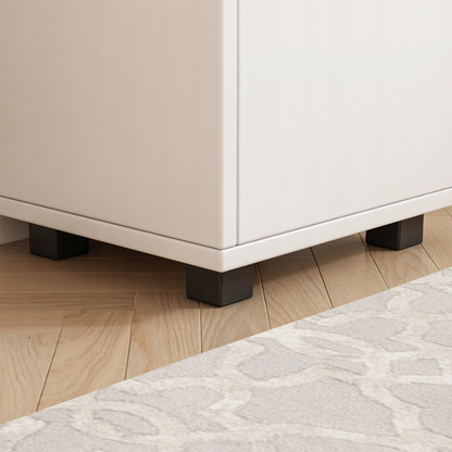 Dulap baie alb 90 cm – îngust, MDF, cu rafturi și compartiment închis