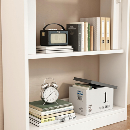 Birou rabatabil alb 64 cm – cu rafturi, MDF, pentru spații mici